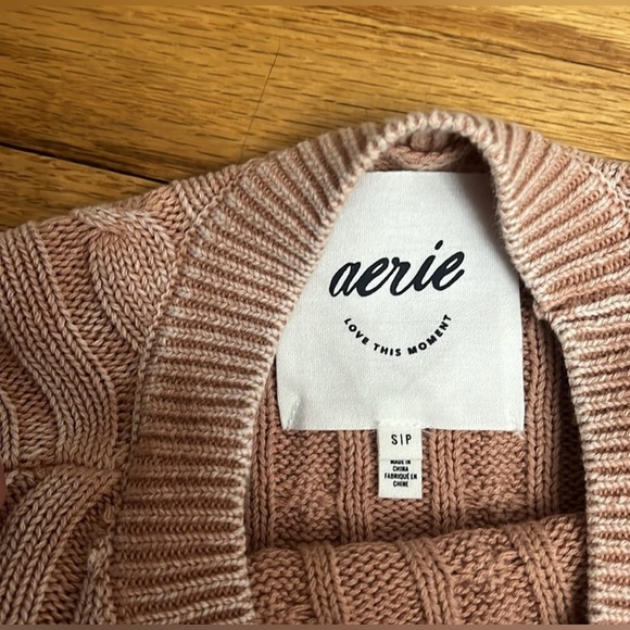 Aerie Cable Cropped Sweater Small - Picture 4 of 5